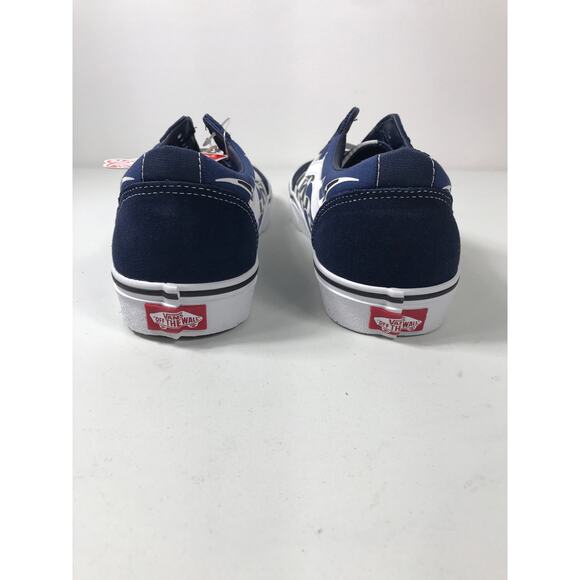 Vans Men's NIB Blue Checker Flame Skate Low Top Lace Up Shoes Sneakers Ward - Picture 8 of 13